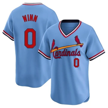 St. Louis Cardinals ＃0 Masyn Winn Men's Limited Cooperstown Collection Jersey - Light Blue