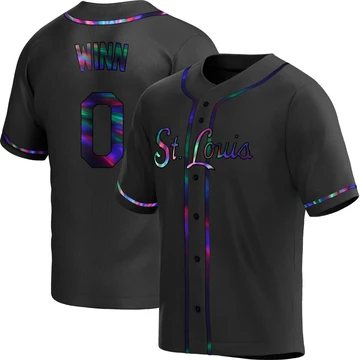 St. Louis Cardinals ＃0 Masyn Winn Men's Replica Holographic Alternate Jersey - Black