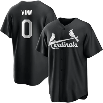 St. Louis Cardinals ＃0 Masyn Winn Men's Replica Jersey - Black/White