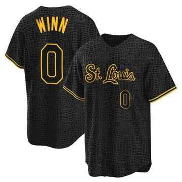 St. Louis Cardinals ＃0 Masyn Winn Men's Replica Snake Skin City Jersey - Black