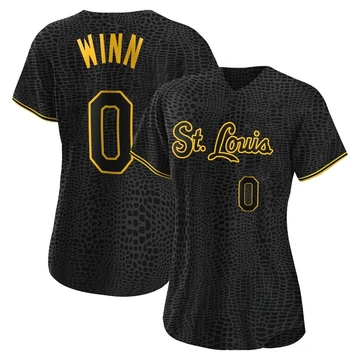 St. Louis Cardinals ＃0 Masyn Winn Women's Authentic Snake Skin City Jersey - Black