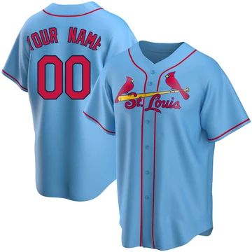 St. Louis Cardinals ＃00 Custom Men's Replica Alternate Jersey - Light Blue