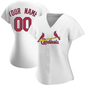 St. Louis Cardinals ＃00 Custom Women's Authentic Home Jersey - White