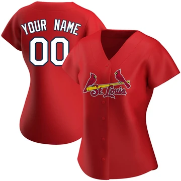 St. Louis Cardinals ＃00 Custom Women's Replica Alternate Jersey - Red