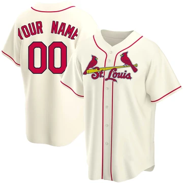 St. Louis Cardinals ＃00 Custom Youth Replica Alternate Jersey - Cream