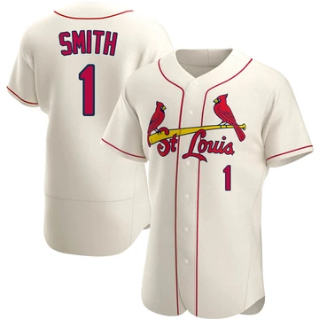 St. Louis Cardinals ＃1 Ozzie Smith Men's Authentic Alternate Jersey - Cream