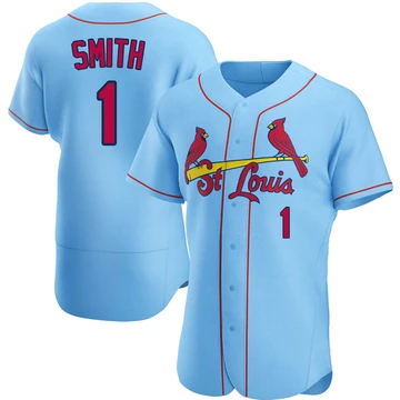 St. Louis Cardinals ＃1 Ozzie Smith Men's Authentic Alternate Jersey - Light Blue