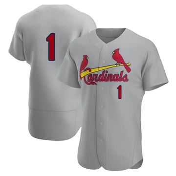 St. Louis Cardinals ＃1 Ozzie Smith Men's Authentic Road Jersey - Gray