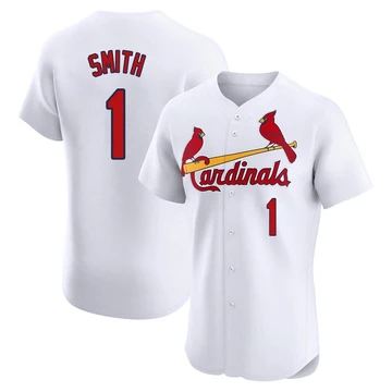 St. Louis Cardinals ＃1 Ozzie Smith Men's Elite Home Jersey - White