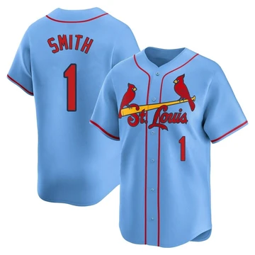 St. Louis Cardinals ＃1 Ozzie Smith Men's Limited Alternate Jersey - Light Blue