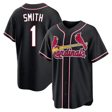 St. Louis Cardinals ＃1 Ozzie Smith Men's Replica Fashion Out Jersey - Black