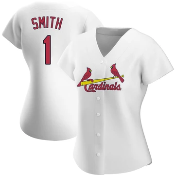 St. Louis Cardinals ＃1 Ozzie Smith Women's Authentic Home Jersey - White