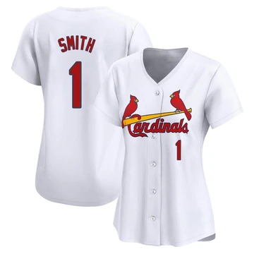 St. Louis Cardinals ＃1 Ozzie Smith Women's Limited Home Jersey - White