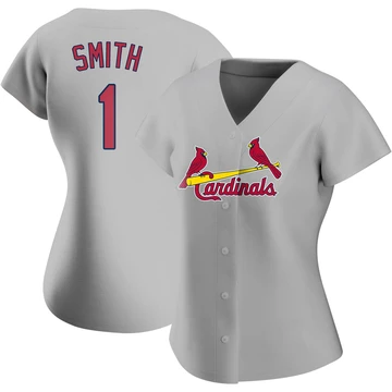St. Louis Cardinals ＃1 Ozzie Smith Women's Replica Road Jersey - Gray