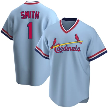 St. Louis Cardinals ＃1 Ozzie Smith Youth Replica Road Cooperstown Collection Jersey - Light Blue