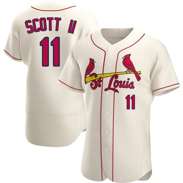 St. Louis Cardinals ＃11 Victor Scott II Men's Authentic Alternate Jersey - Cream