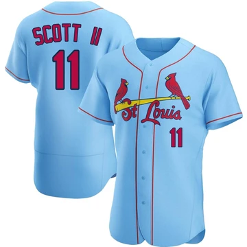 St. Louis Cardinals ＃11 Victor Scott II Men's Authentic Alternate Jersey - Light Blue