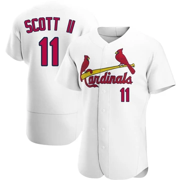 St. Louis Cardinals ＃11 Victor Scott II Men's Authentic Home Jersey - White