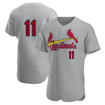 St. Louis Cardinals ＃11 Victor Scott II Men's Authentic Road Jersey - Gray