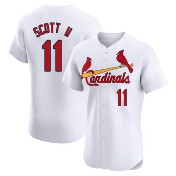 St. Louis Cardinals ＃11 Victor Scott II Men's Elite Home Jersey - White