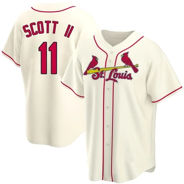 St. Louis Cardinals ＃11 Victor Scott II Men's Replica Alternate Jersey - Cream