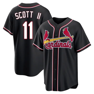 St. Louis Cardinals ＃11 Victor Scott II Men's Replica Fashion Out Jersey - Black