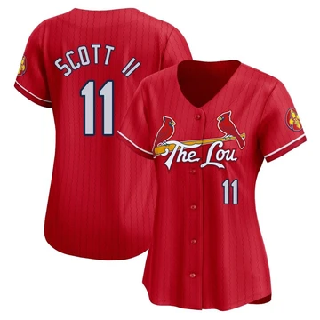 St. Louis Cardinals ＃11 Victor Scott II Women's Limited 2024 City Connect Jersey - Red