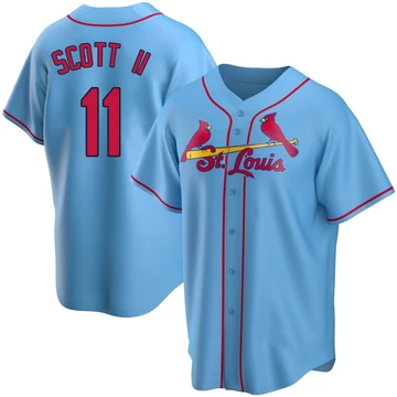 St. Louis Cardinals ＃11 Victor Scott II Youth Replica Alternate Jersey - Light Blue