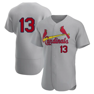 St. Louis Cardinals ＃13 Garrett Hampson Men's Authentic Road Jersey - Gray