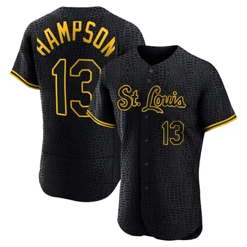 St. Louis Cardinals ＃13 Garrett Hampson Men's Authentic Snake Skin City Jersey - Black