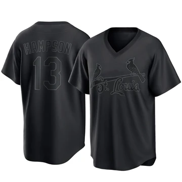 St. Louis Cardinals ＃13 Garrett Hampson Men's Replica Pitch Fashion Jersey - Black