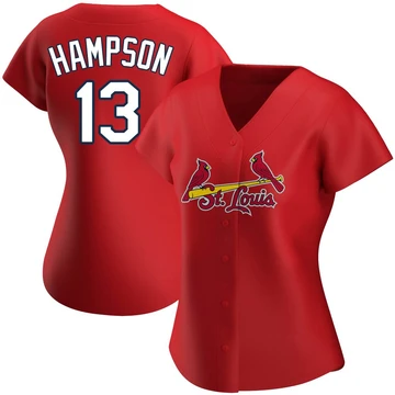 St. Louis Cardinals ＃13 Garrett Hampson Women's Authentic Alternate Jersey - Red