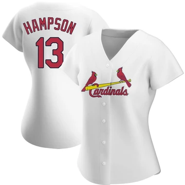 St. Louis Cardinals ＃13 Garrett Hampson Women's Authentic Home Jersey - White