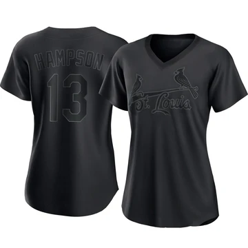 St. Louis Cardinals ＃13 Garrett Hampson Women's Authentic Pitch Fashion Jersey - Black