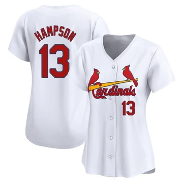 St. Louis Cardinals ＃13 Garrett Hampson Women's Limited Home Jersey - White