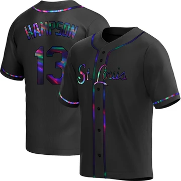 St. Louis Cardinals ＃13 Garrett Hampson Youth Replica Holographic Alternate Jersey - Black