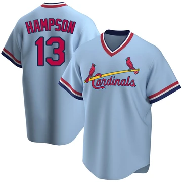 St. Louis Cardinals ＃13 Garrett Hampson Youth Replica Road Cooperstown Collection Jersey - Light Blue