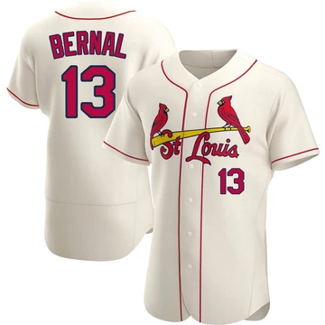 St. Louis Cardinals ＃13 Leonardo Bernal Men's Authentic Alternate Jersey - Cream