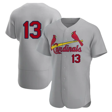 St. Louis Cardinals ＃13 Leonardo Bernal Men's Authentic Road Jersey - Gray