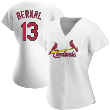 St. Louis Cardinals ＃13 Leonardo Bernal Women's Replica Home Jersey - White