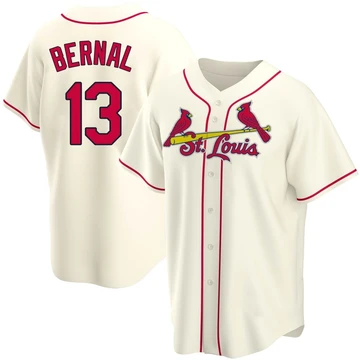 St. Louis Cardinals ＃13 Leonardo Bernal Youth Replica Alternate Jersey - Cream