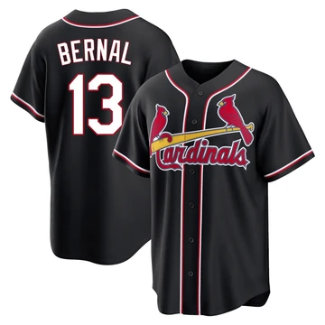St. Louis Cardinals ＃13 Leonardo Bernal Youth Replica Fashion Out Jersey - Black
