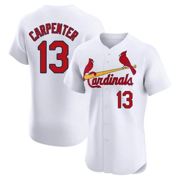 St. Louis Cardinals ＃13 Matt Carpenter Men's Elite Home Jersey - White