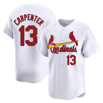 St. Louis Cardinals ＃13 Matt Carpenter Men's Limited Home Jersey - White