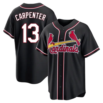 St. Louis Cardinals ＃13 Matt Carpenter Men's Replica Fashion Out Jersey - Black