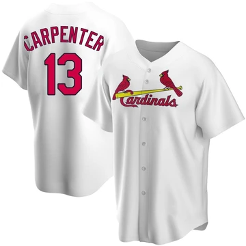 St. Louis Cardinals ＃13 Matt Carpenter Men's Replica Home Jersey - White
