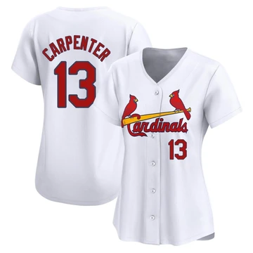 St. Louis Cardinals ＃13 Matt Carpenter Women's Limited Home Jersey - White