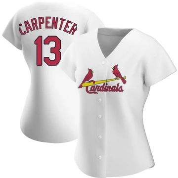 St. Louis Cardinals ＃13 Matt Carpenter Women's Replica Home Jersey - White