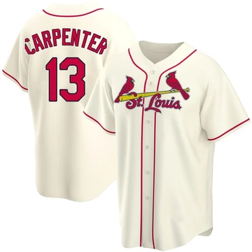 St. Louis Cardinals ＃13 Matt Carpenter Youth Replica Alternate Jersey - Cream