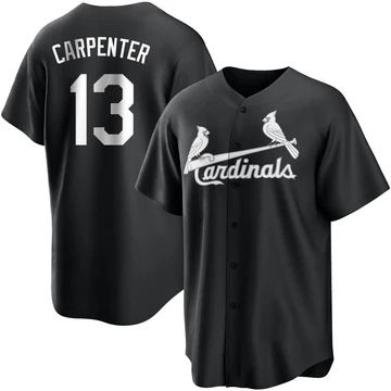 St. Louis Cardinals ＃13 Matt Carpenter Youth Replica Jersey - Black/White
